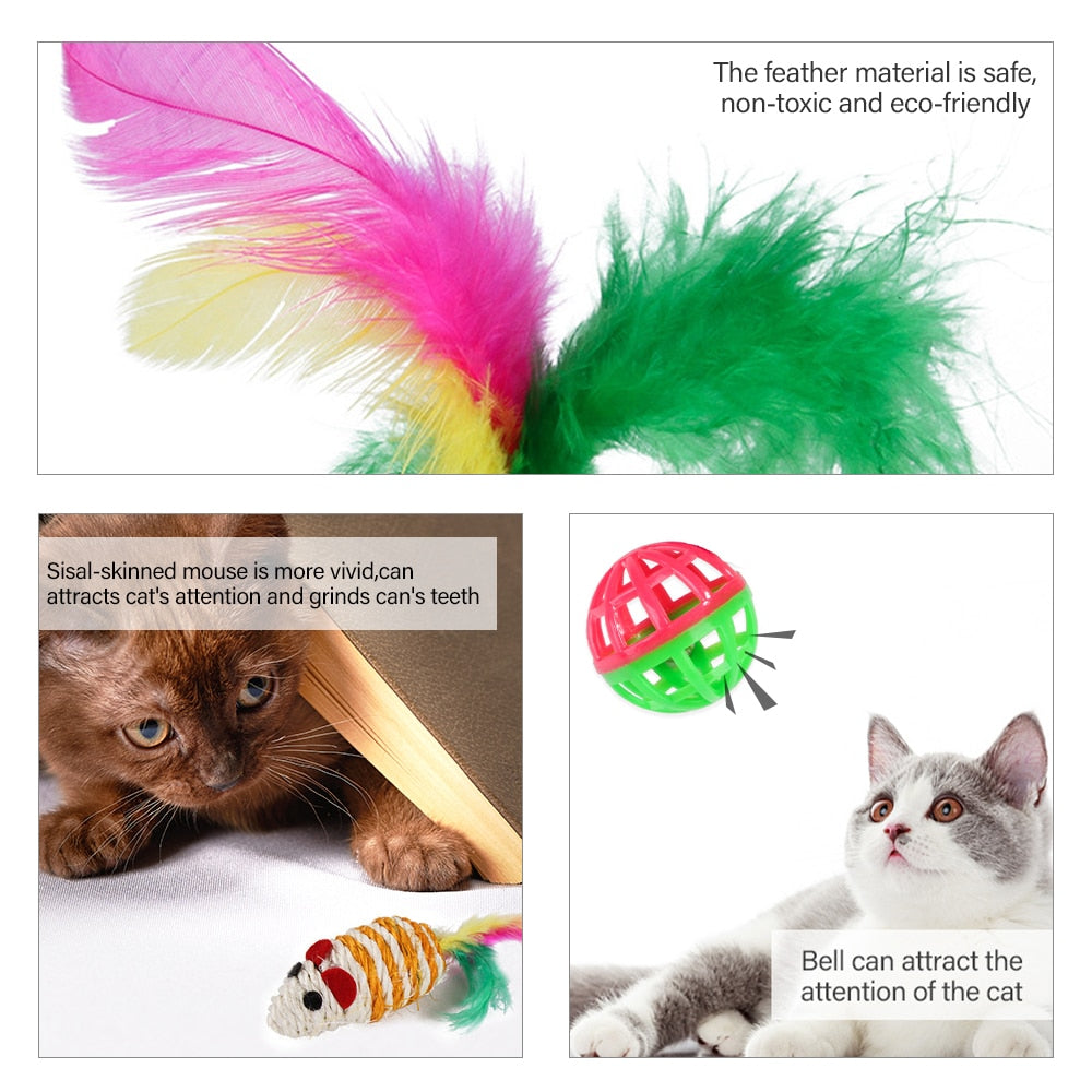 26 Pack Cat Feather Toys