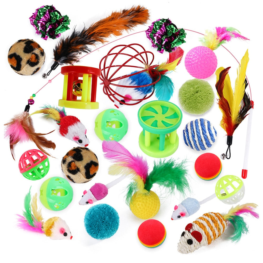 26 Pack Cat Feather Toys