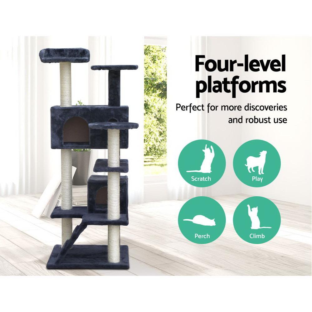 i.Pet Cat Tree 134cm Trees Scratching Post Scratcher Tower Condo House