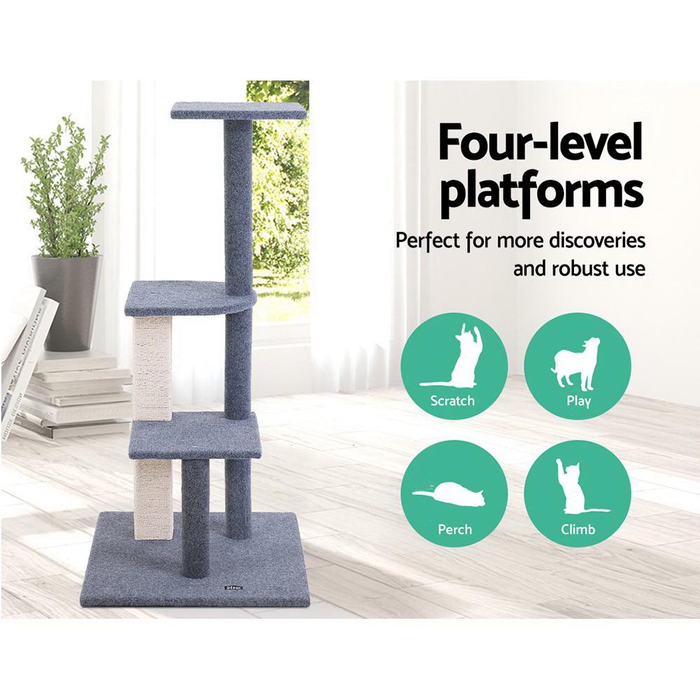 i.Pet Cat Tree 124cm Trees Scratching Post Scratcher Tower Condo House