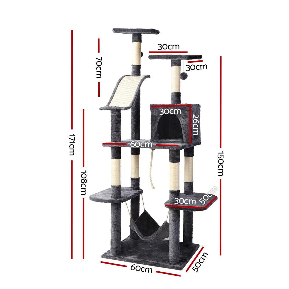 i.Pet Cat Tree 171cm Trees Scratching Post Scratcher Tower Condo House