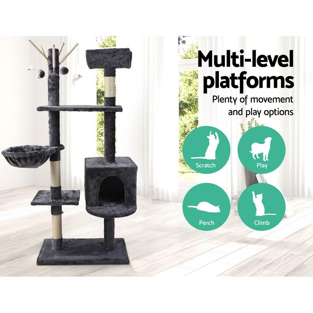 i.Pet Cat Tree 140cm Trees Scratching Post Scratcher Tower Condo House