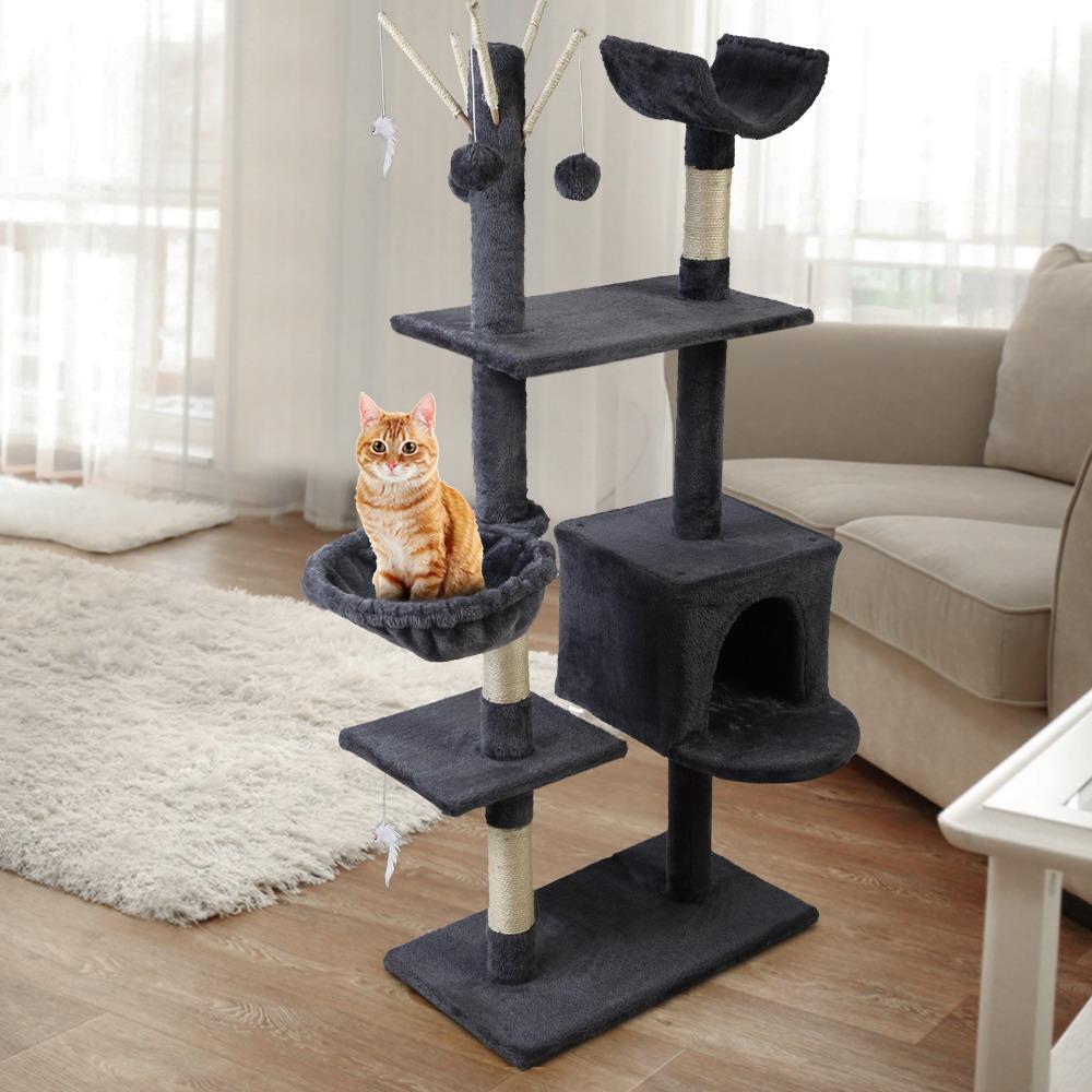 i.Pet Cat Tree 140cm Trees Scratching Post Scratcher Tower Condo House