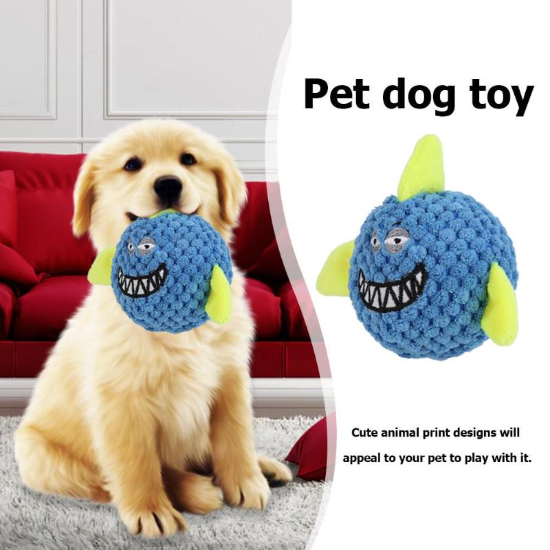 Pet Dog Plush TPR Ball Toy Cotton Rope Animal