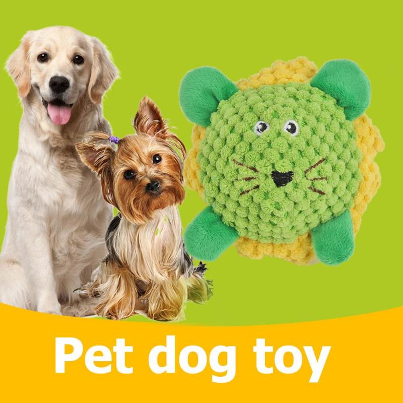 Pet Dog Plush TPR Ball Toy Cotton Rope Animal