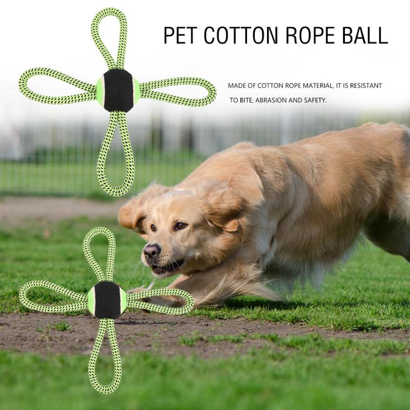 Pet Puppy Dog Cotton Rope Ball Outdoor Training