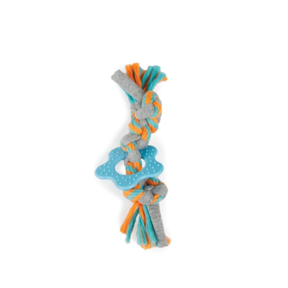 Puppy Multi Chew Rope Ring Toy - Dog Knotted Braided Cotton Teething