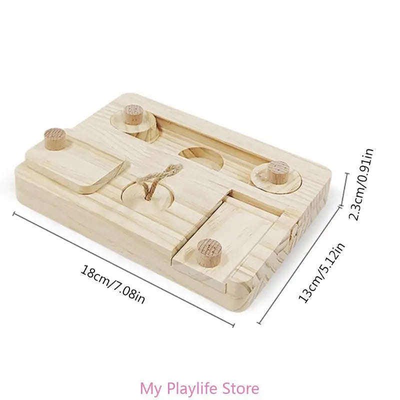 Small Pet Hamsters Foraging Feeder Toy Wooden Puzzle Game Feeding