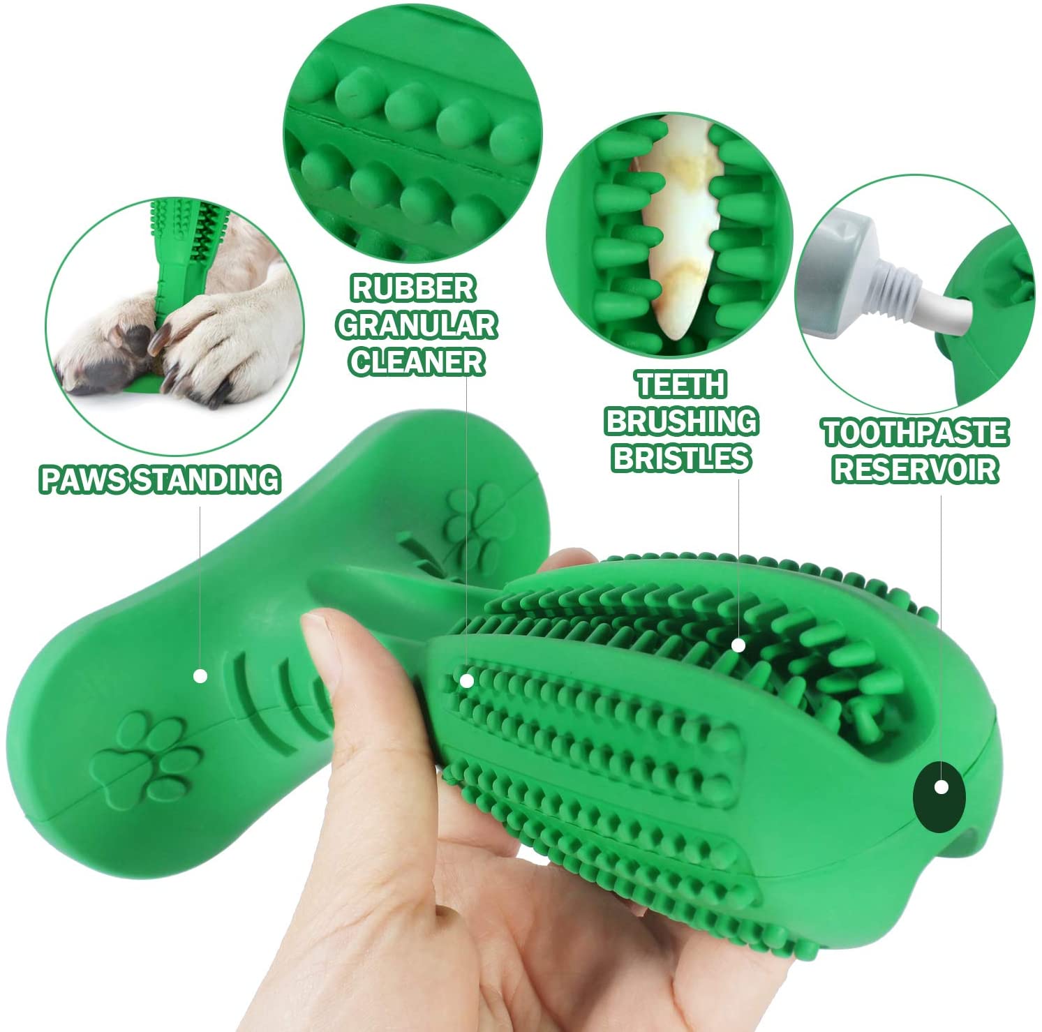 Natural Rubber Bite Resistant Dog Toothbrush Toy